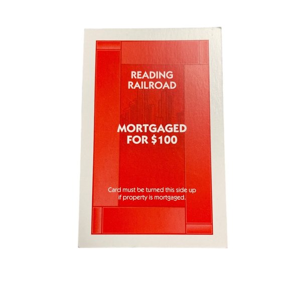 Monopoly Here Now Reading Railroad Property Title Deed Card Replacement 2008 u - Picture 2 of 4